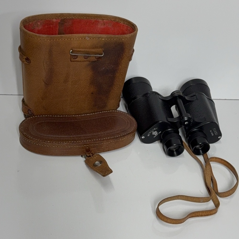 Mercury 30x50 Binoculars No 5489 Full-Size Coated Lens with Leather Case